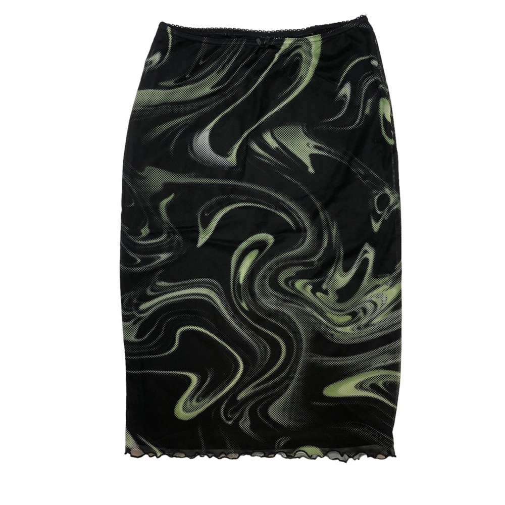 H&M pixilated mesh knee skirt